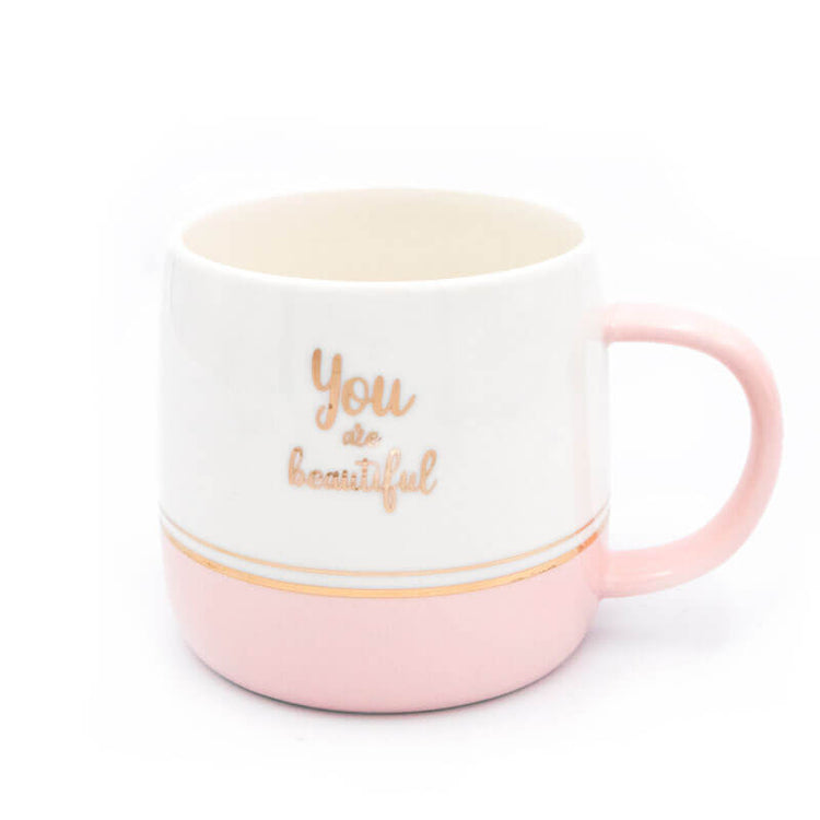 Керамічна чашка з кришкою "You are beautiful"